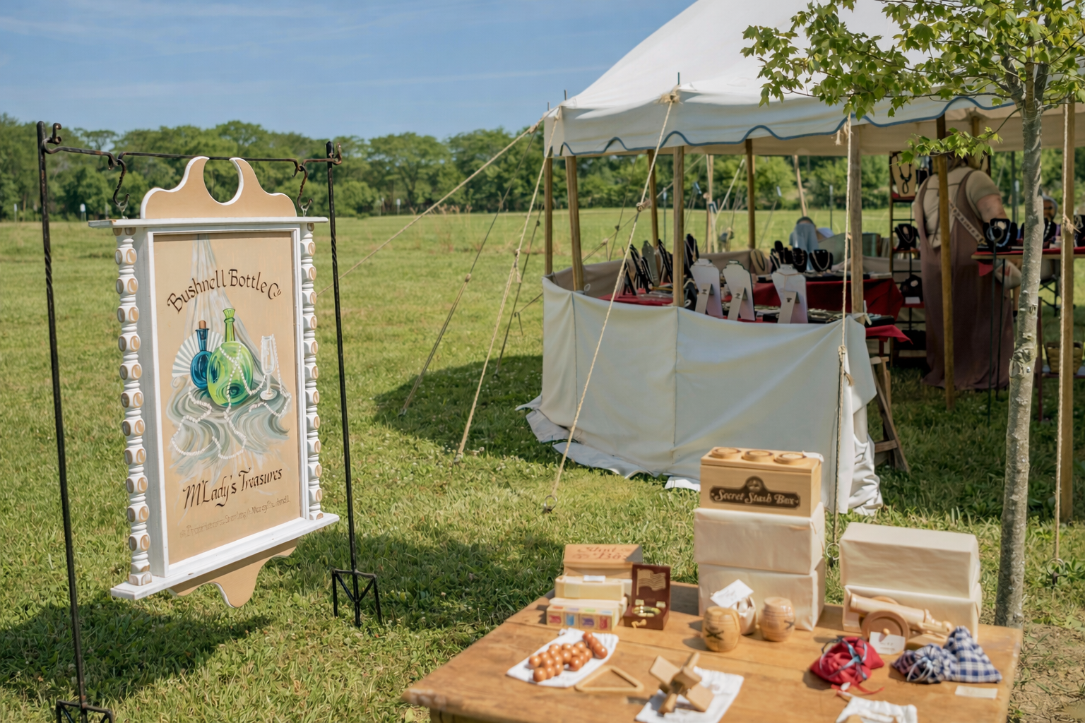 Bushnell Bottle Co and My Lady's Treasure vendor booth
