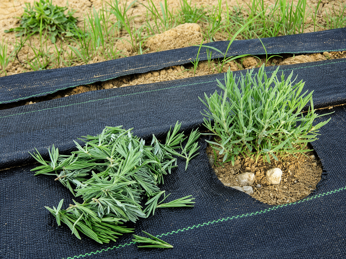 First year trimming off flower shoots at Peaceful Acres Lavender Farm, 2007