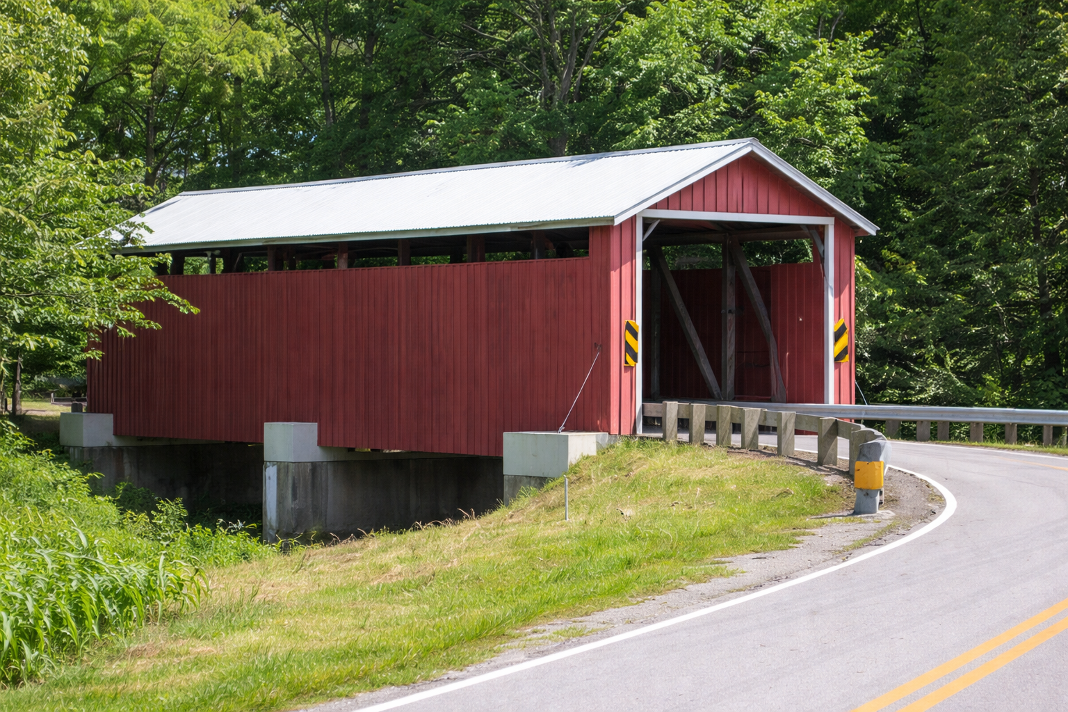 Historic Martinsville Road Covered Bridge, located a quarter mile from Peaceful Acres Lavender Farm